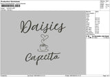 Daisiestext Embroidery File 6 sizes