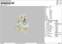Dog 1812b Embroidery File 6 sizes