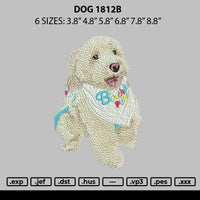 Dog 1812b Embroidery File 6 sizes