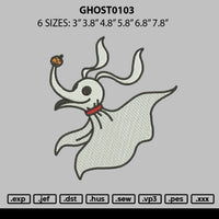 Ghost0103 Embroidery File 6 sizes