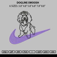 Dogline Swoosh Embroidery File 6 sizes