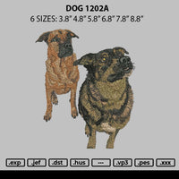 Dog 1202a Embroidery File 6 sizes