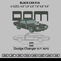 Black Car 01a Embroidery File 6 sizes