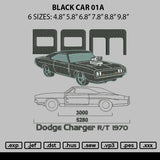 Black Car 01a Embroidery File 6 sizes