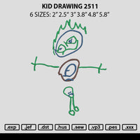 Kid Drawing 2511 Embroidery File 6 sizes