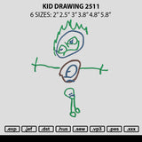 Kid Drawing 2511 Embroidery File 6 sizes