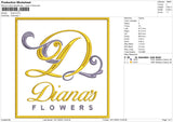 Diana Embroidery File 6 sizes