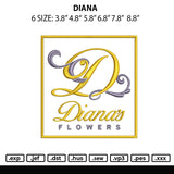 Diana Embroidery File 6 sizes
