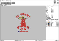 Gummytext 02 Embroidery File 6 sizes