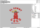 Gummytext 02 Embroidery File 6 sizes