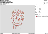 Emoticon Fire Embroidery File 6 sizes