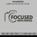 Focusedtext Embroidery File 6 sizes