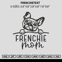 Frenchietext Embroidery File 6 sizes