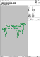 Firstxmastext Embroidery File 6 sizes