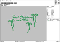 Firstxmastext Embroidery File 6 sizes