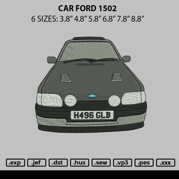 Car Ford 1502 Embroidery File 6 sizes