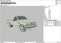 Truck 2601b Embroidery File 6 sizes