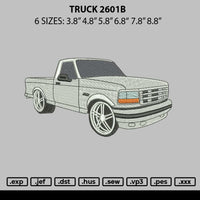 Truck 2601b Embroidery File 6 sizes