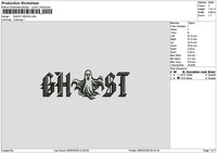 Ghost Text 0503 Embroidery File 6 sizes