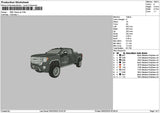 Black Truck 0602 Embroidery File 6 sizes