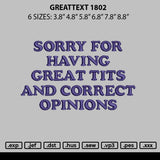 Greattext 1802 Embroidery File 6 sizes