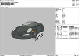 Black Car Gts 0507 Embroidery File 6 sizes