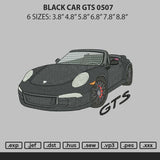 Black Car Gts 0507 Embroidery File 6 sizes