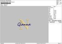 Giannatext Embroidery File 6 sizes