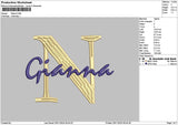 Giannatext Embroidery File 6 sizes