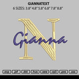 Giannatext Embroidery File 6 sizes