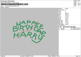 Happeetext Embroidery File 6 sizes