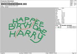 Happeetext Embroidery File 6 sizes