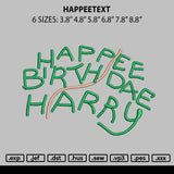 Happeetext Embroidery File 6 sizes