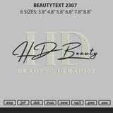 Beautytext 2307 Embroidery File 6 sizes