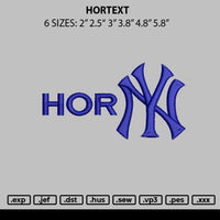 Hortext Embroidery File 6 sizes