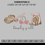 Cowboypink 01 Embroidery File 6 sizes
