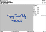 Happytearstext Embroidery File 6 sizes