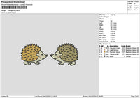 hedgehogs Embroidery File 6 sizes