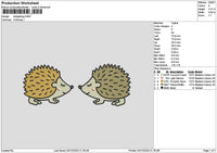 hedgehogs Embroidery File 6 sizes