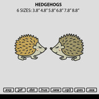 hedgehogs Embroidery File 6 sizes