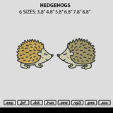 hedgehogs Embroidery File 6 sizes