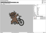 Cow Bicycle Embroidery File 6 sizes