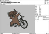 Cow Bicycle Embroidery File 6 sizes
