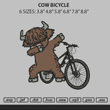 Cow Bicycle Embroidery File 6 sizes