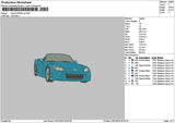 Blue Car 2201 Embroidery File 6 sizes