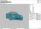 Blue Car 2201 Embroidery File 6 sizes