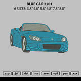 Blue Car 2201 Embroidery File 6 sizes