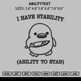 Abilitytext Embroidery File 6 sizes