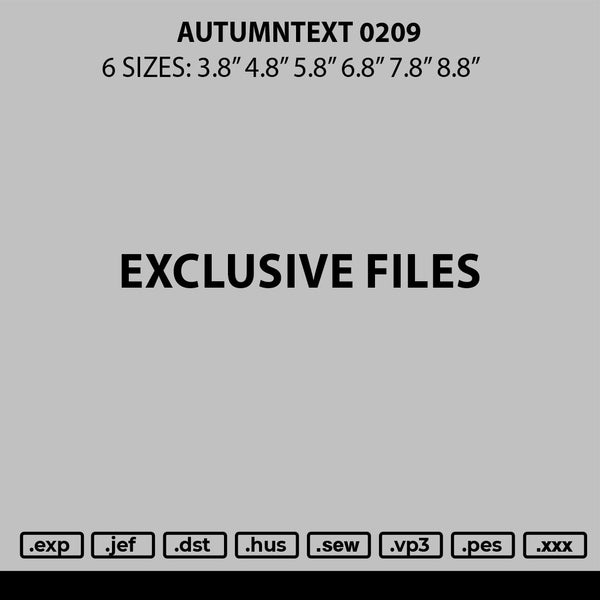 Autumntext 0209 Embroidery File 6 sizes