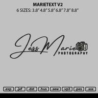 Marietext v2 Embroidery File 6 sizes